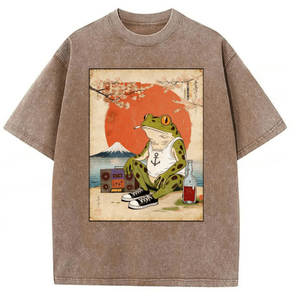 Tokyoviva Japanese Style Frog Washed T-shirt