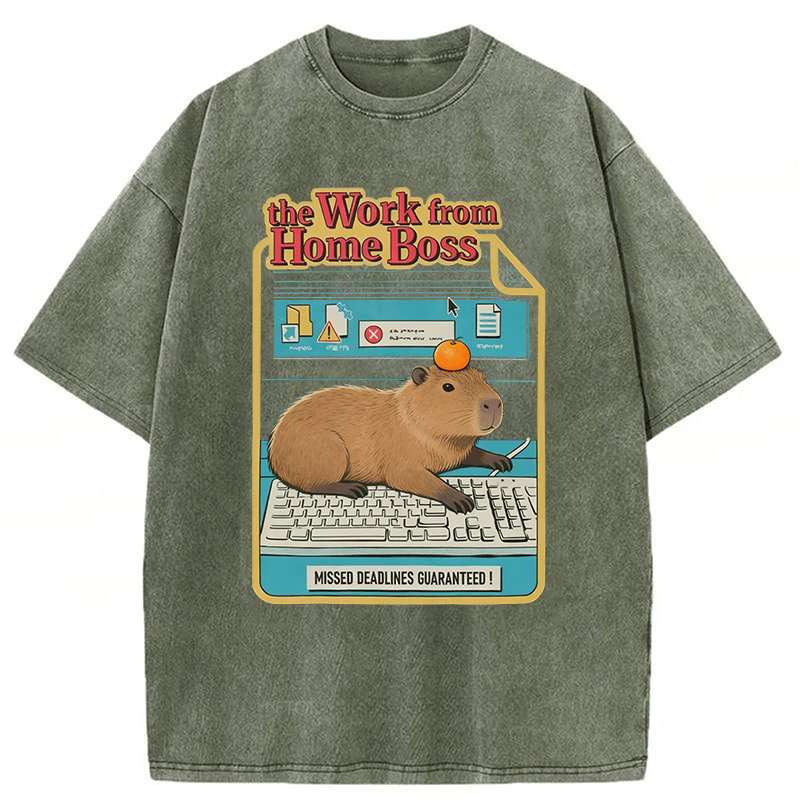 Tokyoviva Capybara Funny Washed T-shirt