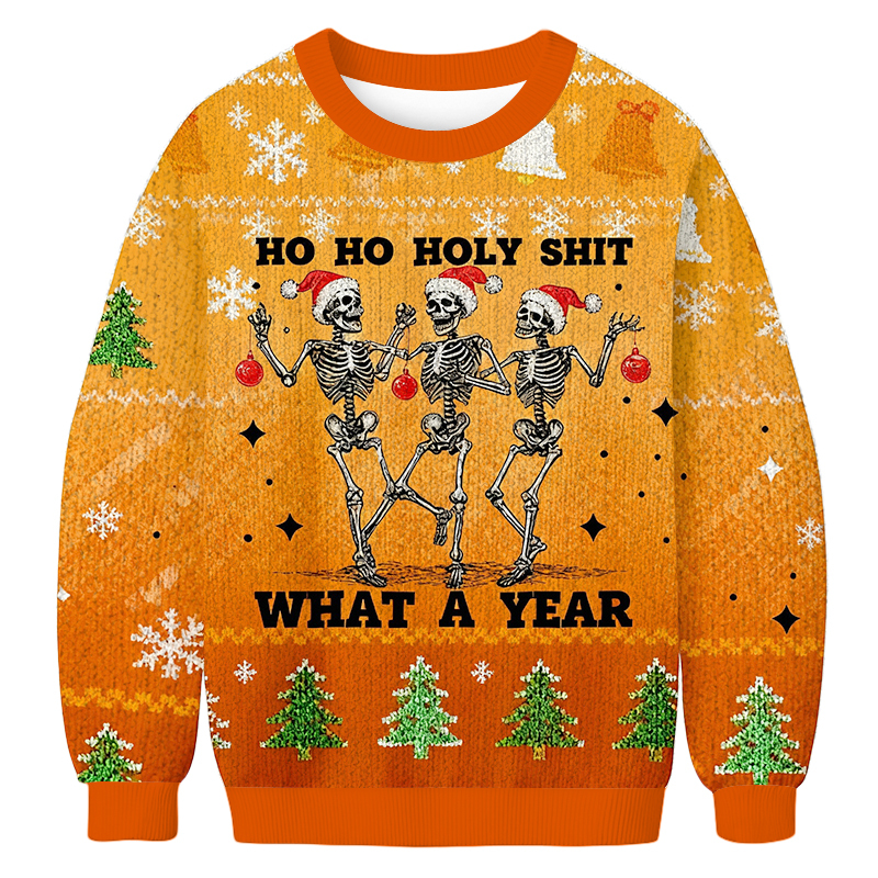 Tokyoviva Ho Ho Holy Shit What A Year Christmas Ugly Sweatshirt
