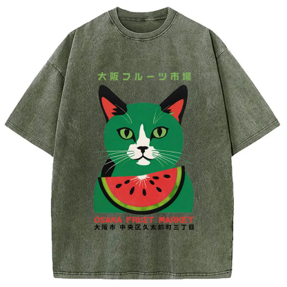 Osaka Fruit Market Washed T-Shirt