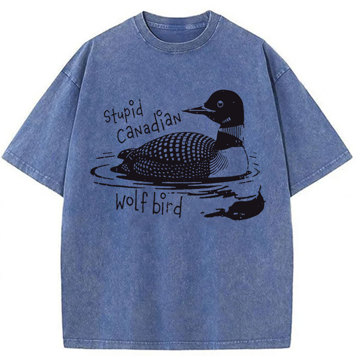 Tokyoviva Stupid Canadian Wolf Bird Washed T-shirt