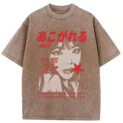 Tokyoviva A New Start To Life Washed T-shirt