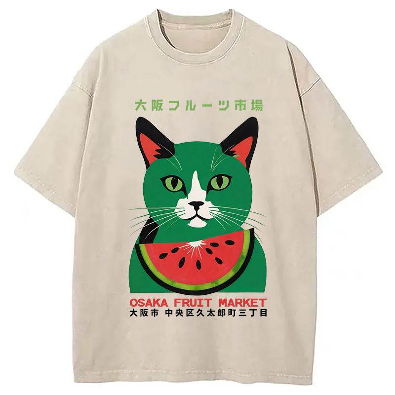 Osaka Fruit Market Washed T-Shirt