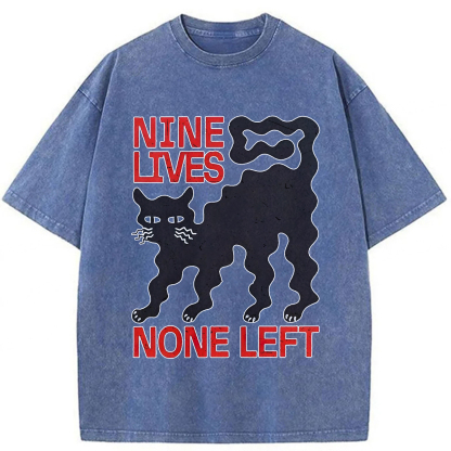 Tokyoviva NINE LIVES NONE LEFT Washed T-shirt