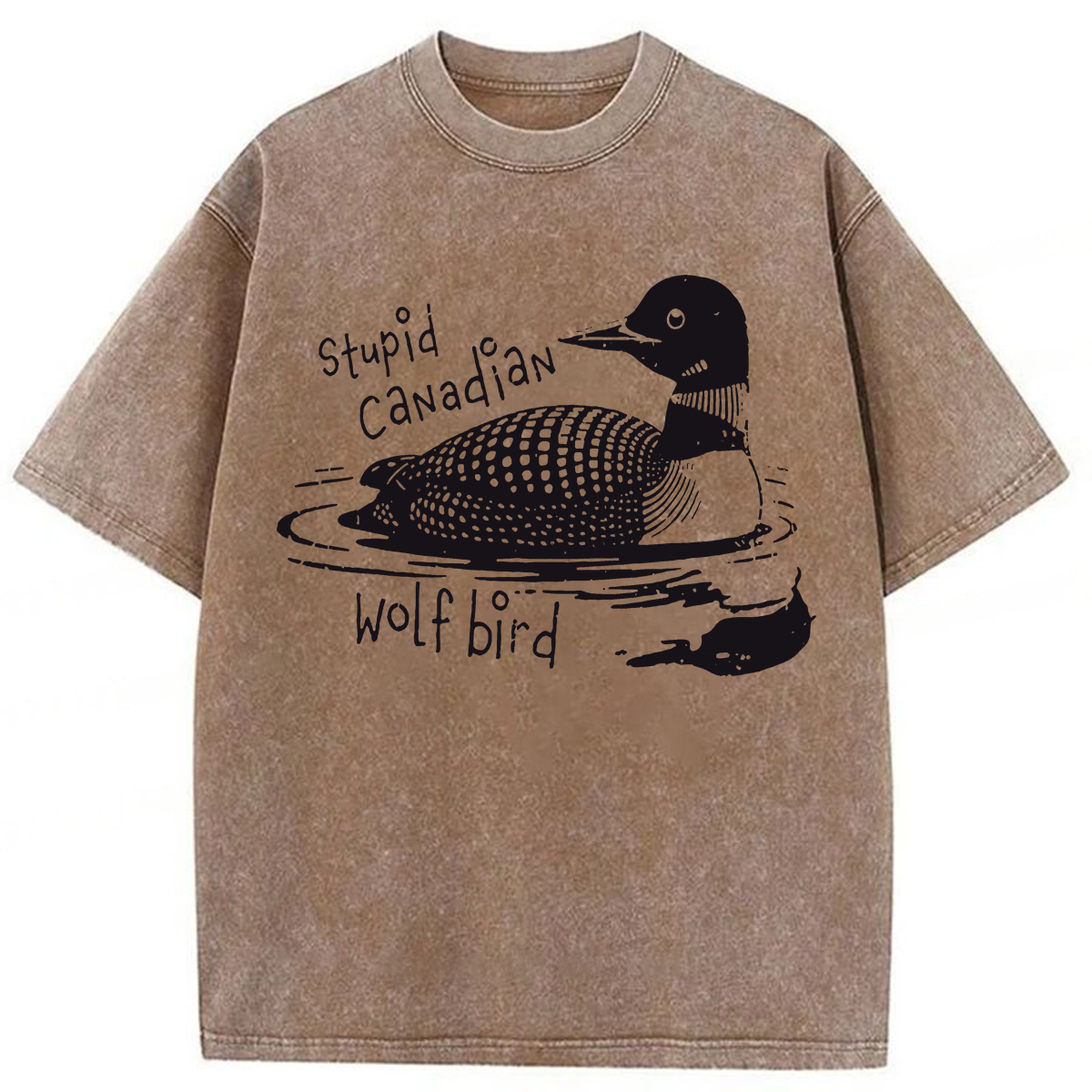 Tokyoviva Stupid Canadian Wolf Bird Washed T-shirt