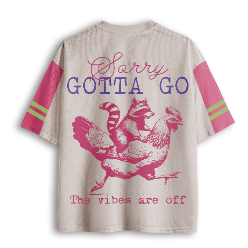 Baddiecat Sorry Gotta Go The Vibes Are Off Mesh Jersey