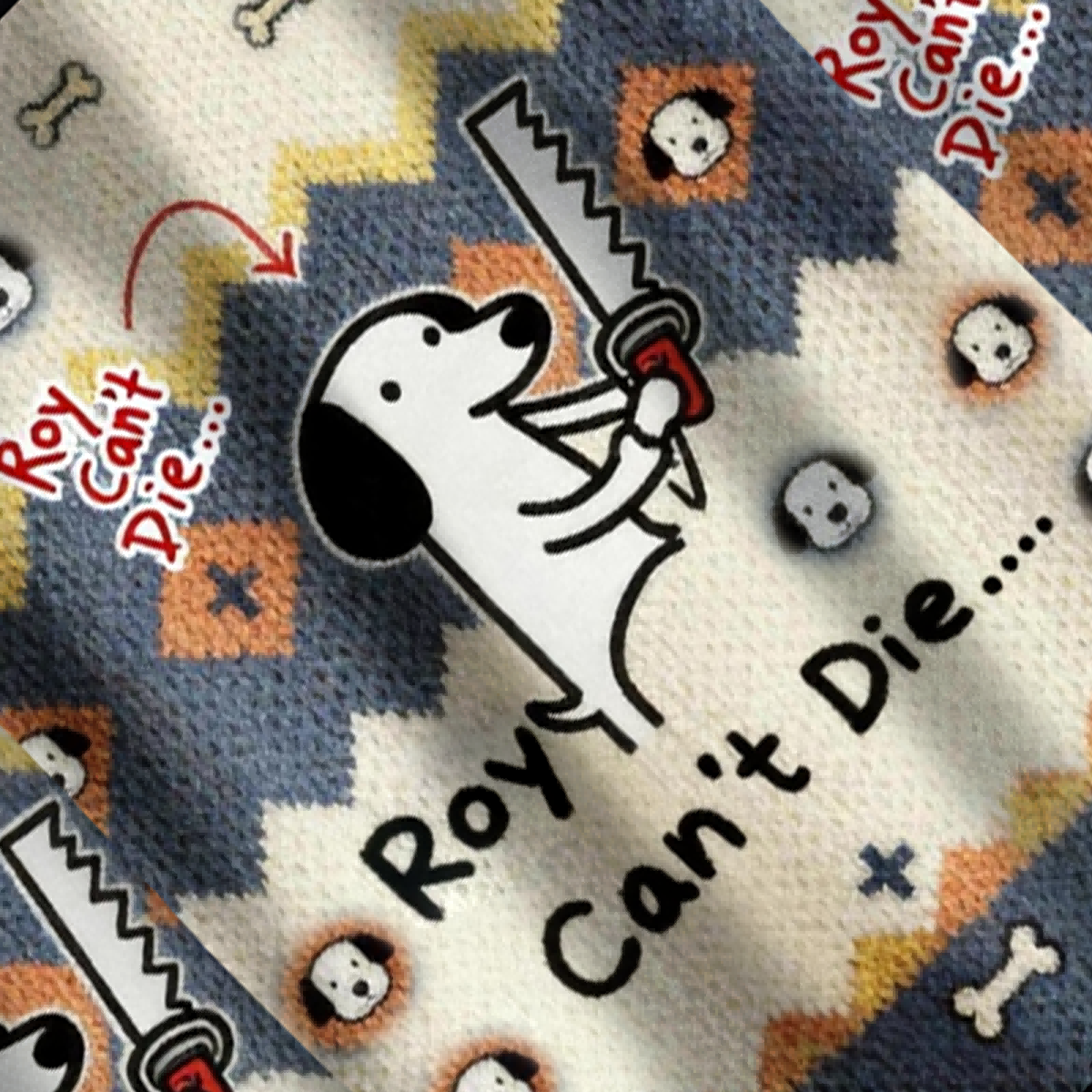 Baddiecat The Dachshund Roy Can't Die Christmas Ugly Sweatshirt