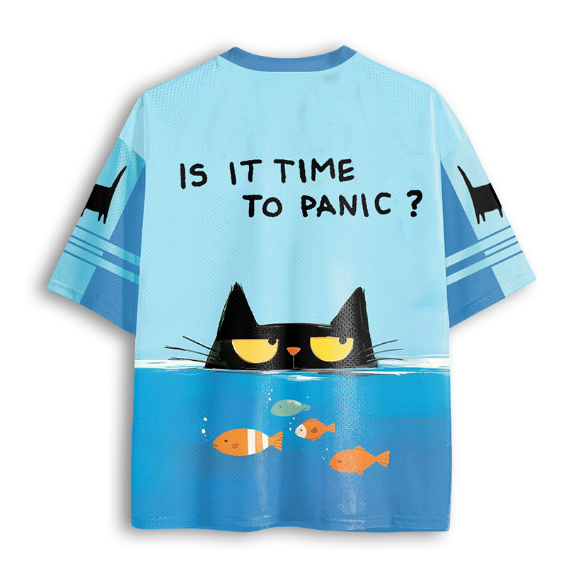 Baddiecat Is It Time To Panic Cat Mesh Jersey