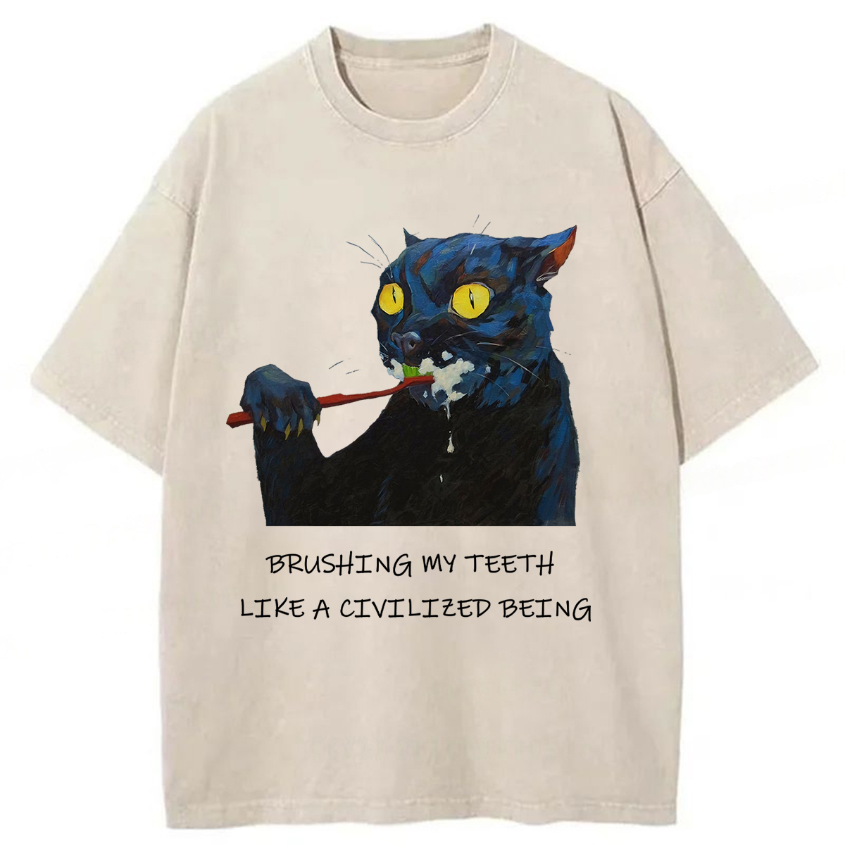 Tokyoviva The Pretender Cat Washed T-shirt