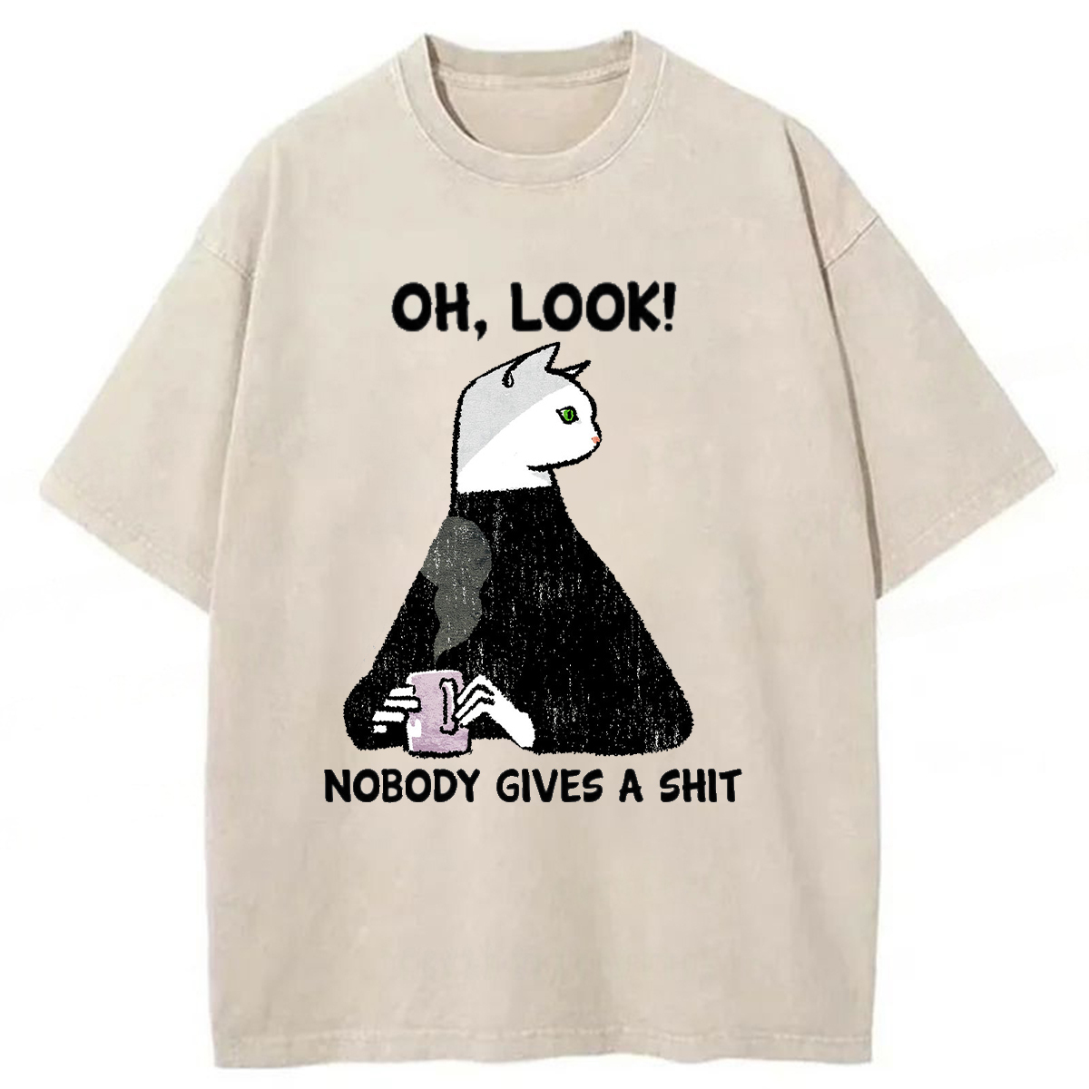 Tokyoviva No One Cares About The Cat Washed T-shirt