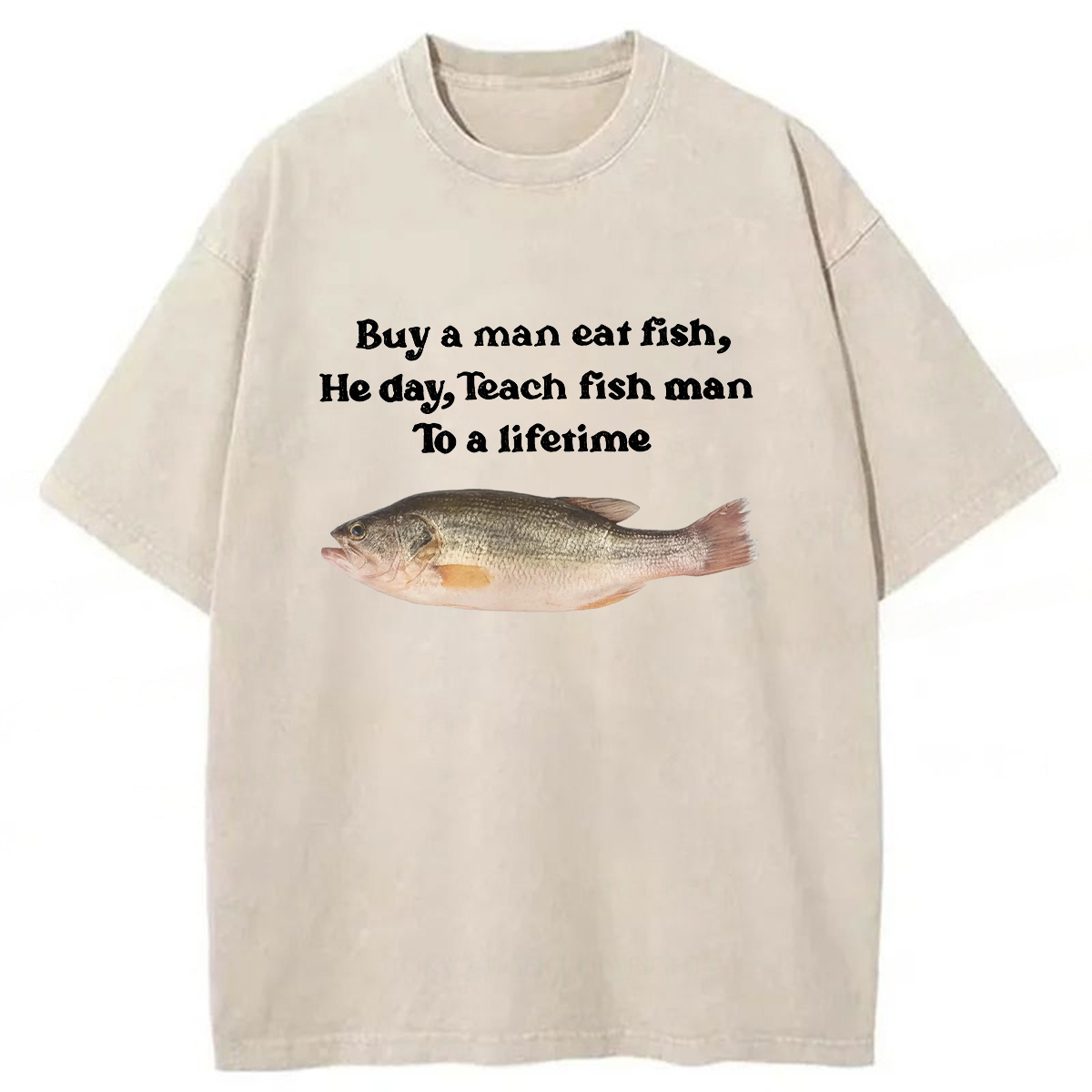 Tokyoviva Fun Fish Memes Washed T-shirt
