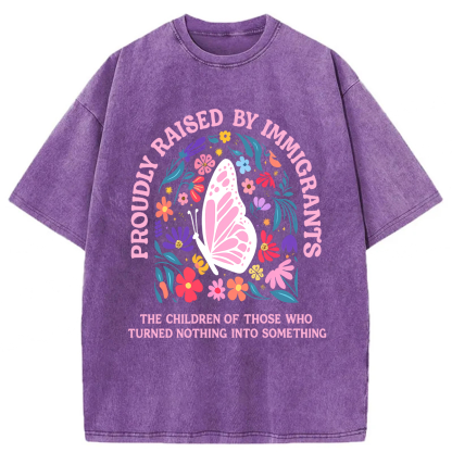 Tokyoviva Proudly Raised By Immigrants Washed T-shirt