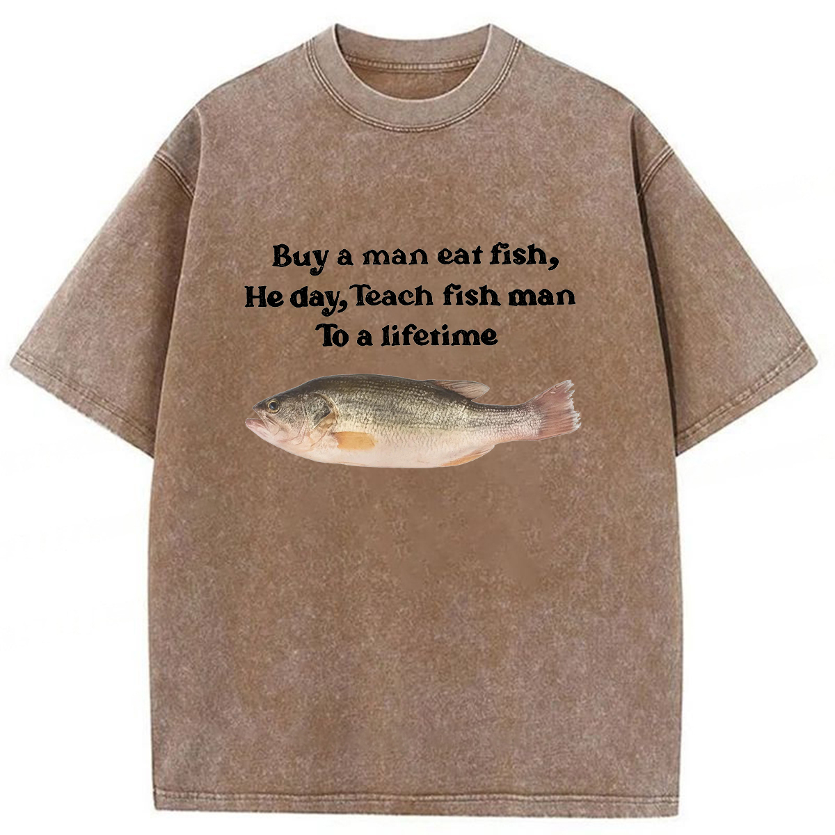 Tokyoviva Fun Fish Memes Washed T-shirt