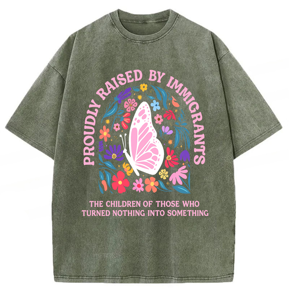 Tokyoviva Proudly Raised By Immigrants Washed T-shirt