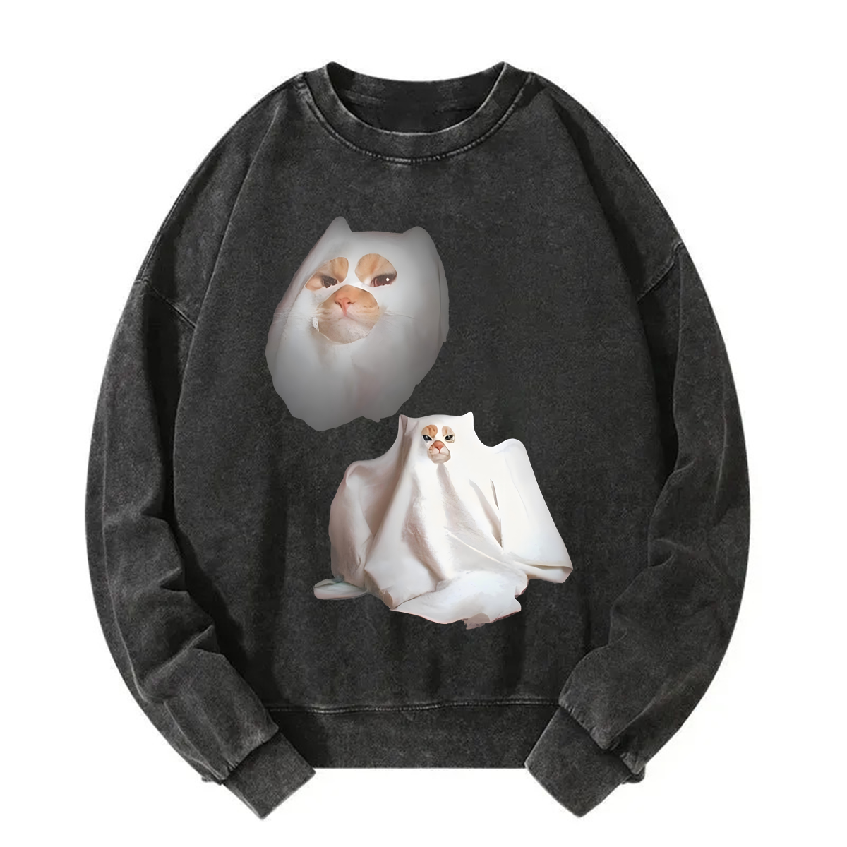 Tokyoviva Ghost Kitten Washed Sweatshirt