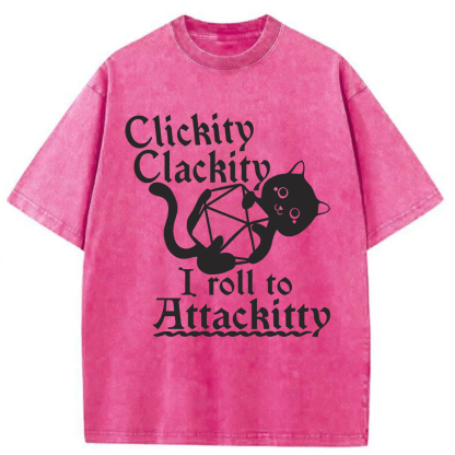Tokyoviva Clickity Clackity I Roll To Attackitty Washed T-shirt