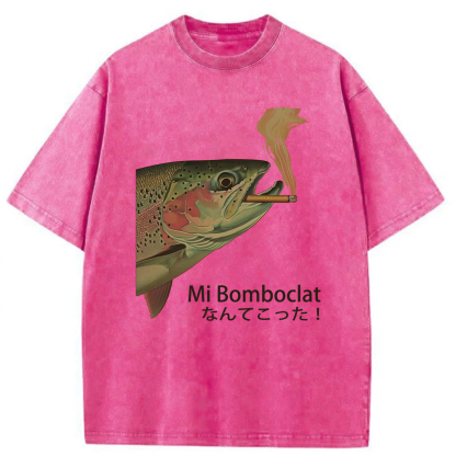 Tokyoviva Trout Smoking a Cigarette Washed T-shirt