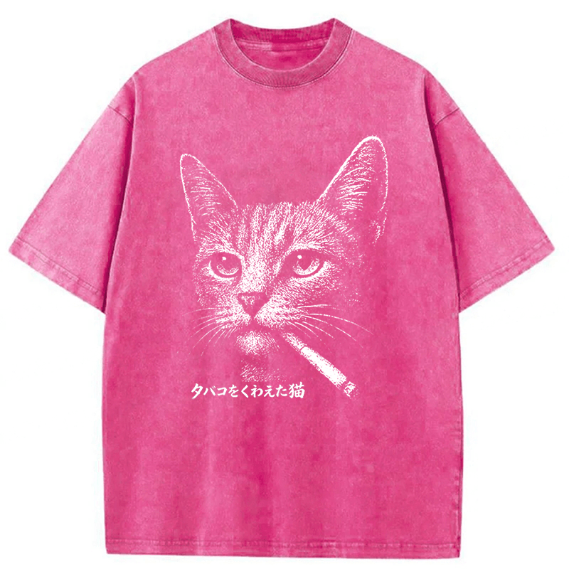 Tokyoviva Funny Smoking Cat Meme T-shirt