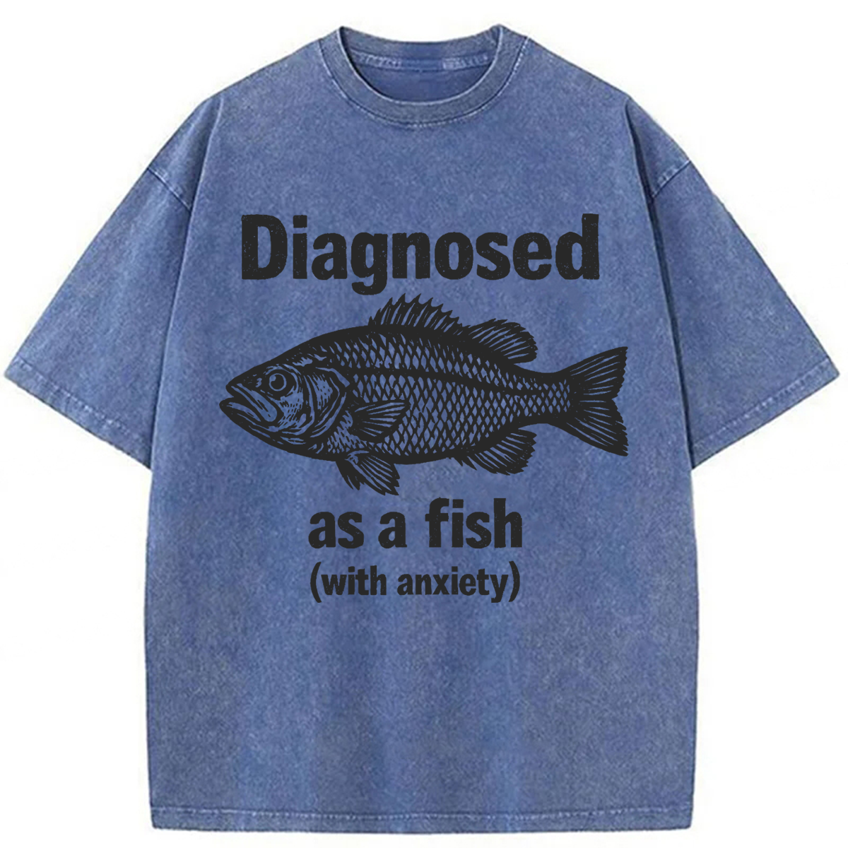 Tokyoviva Diagnosed As A Fish With Anxiety Washed T-shirt