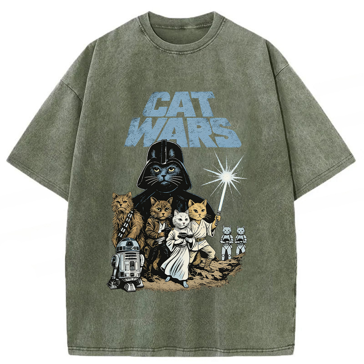 Tokyoviva Planet Cat War Washed T-shirt