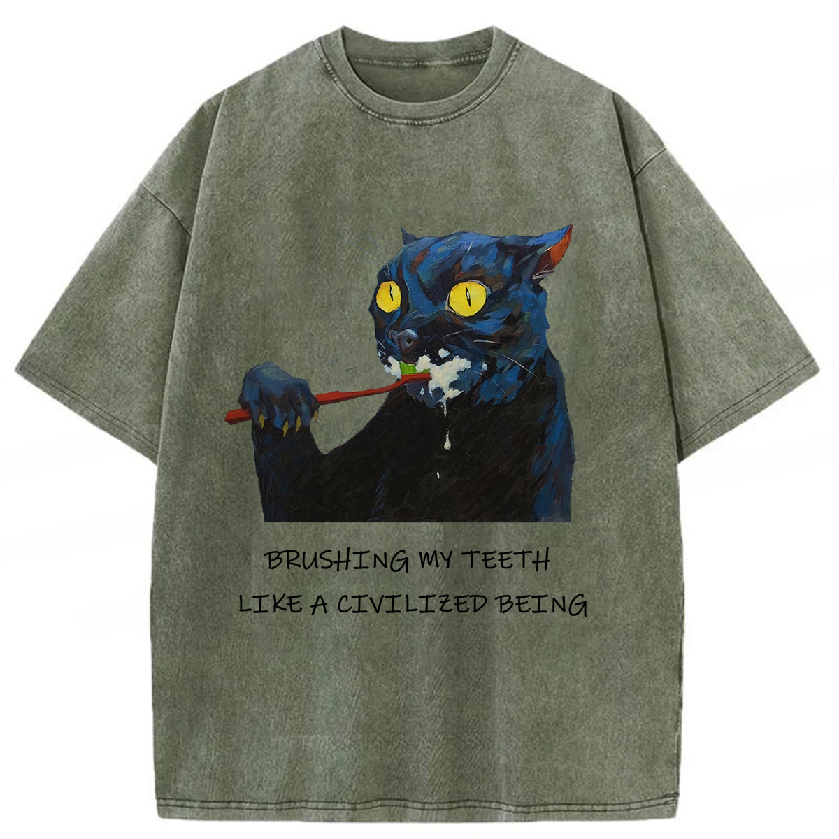 Tokyoviva The Pretender Cat Washed T-shirt