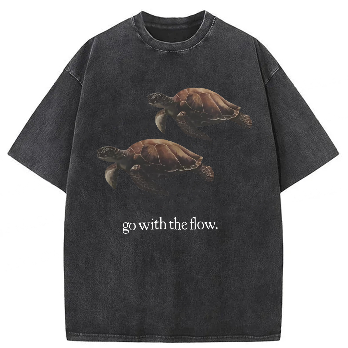 Tokyoviva Turtle Go With The Flow Washed T-shirt