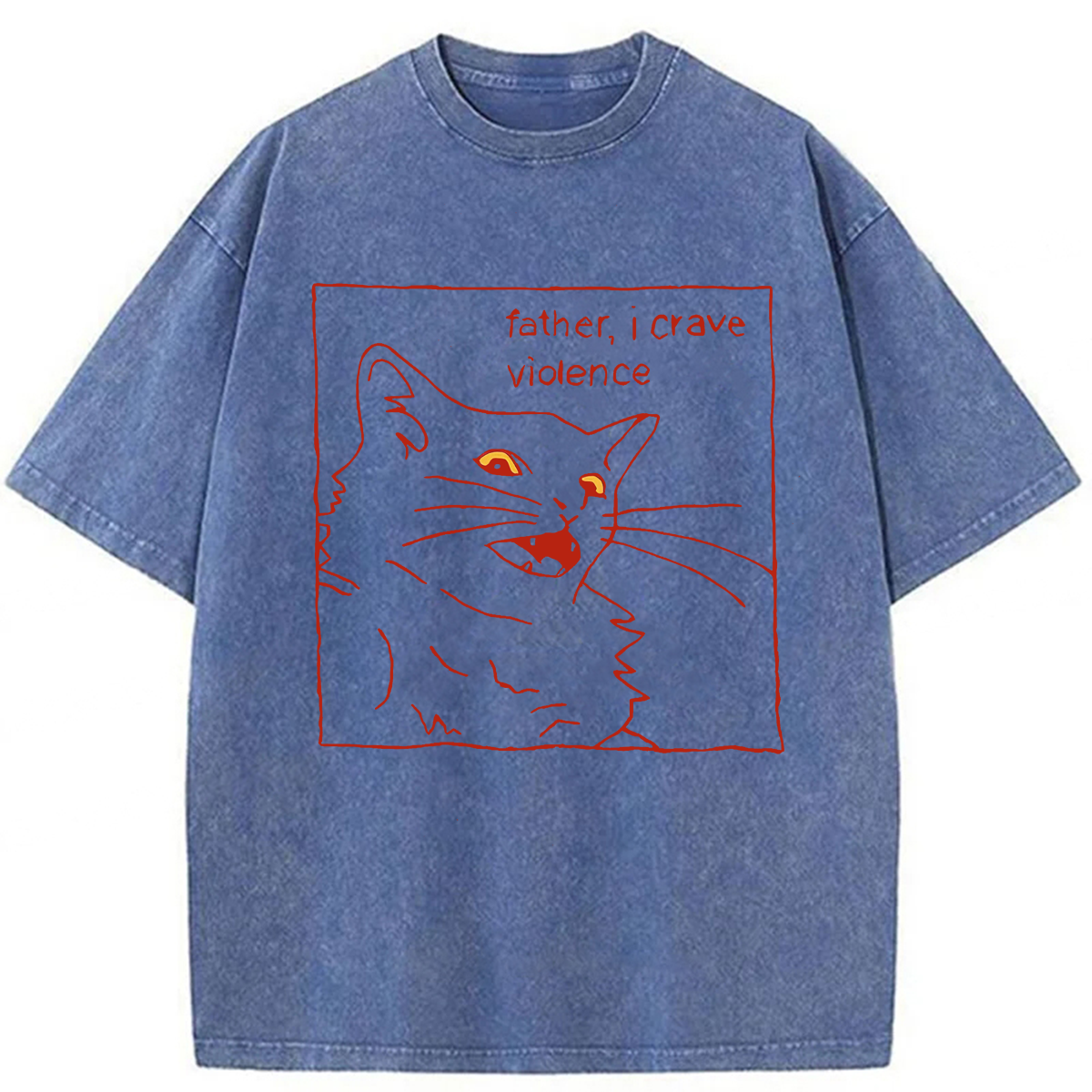 Tokyoviva Father I Crave Violence Cat Washed T-shirt