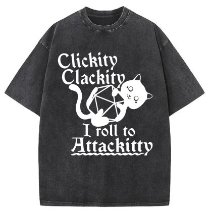 Tokyoviva Clickity Clackity I Roll To Attackitty Washed T-shirt
