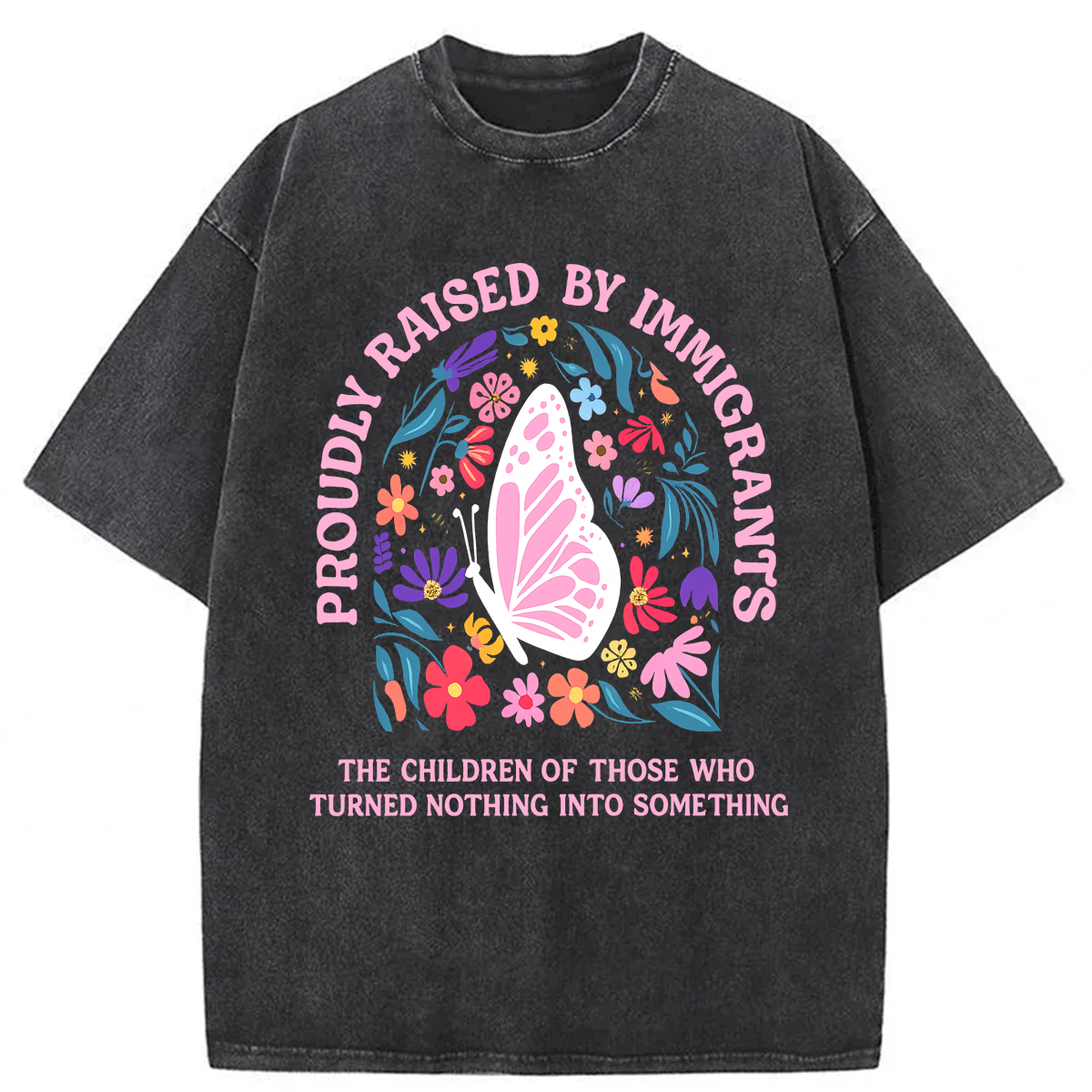 Tokyoviva Proudly Raised By Immigrants Washed T-shirt