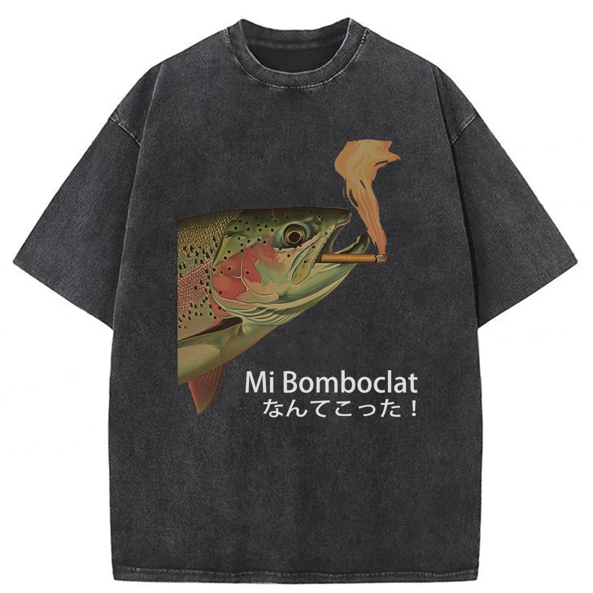 Tokyoviva Trout Smoking a Cigarette Washed T-shirt
