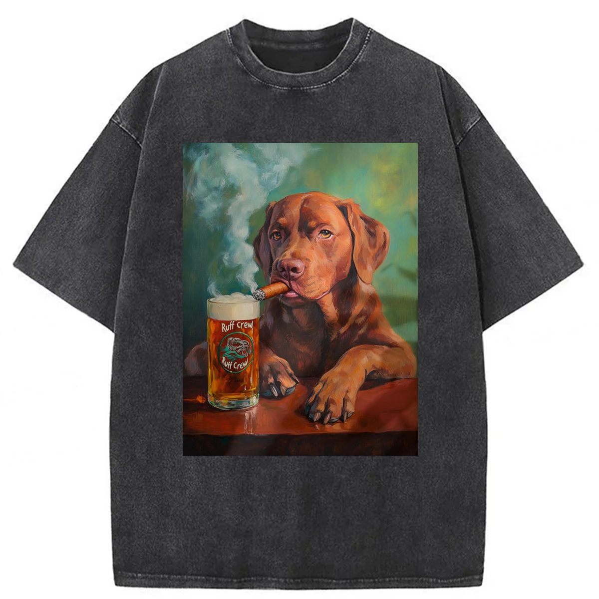 Tokyoviva Funny Dog Beer Washed T-shirt