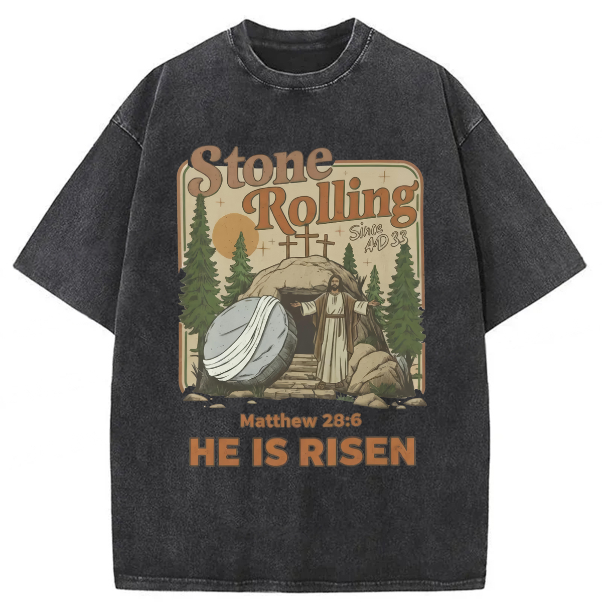 Tokyoviva He Is Risen Easter Washed T-shirt