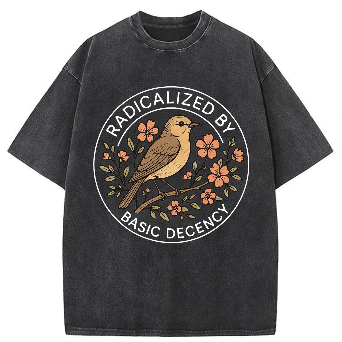 Tokyoviva Radicalized By Basic Decency Washed T-shirt