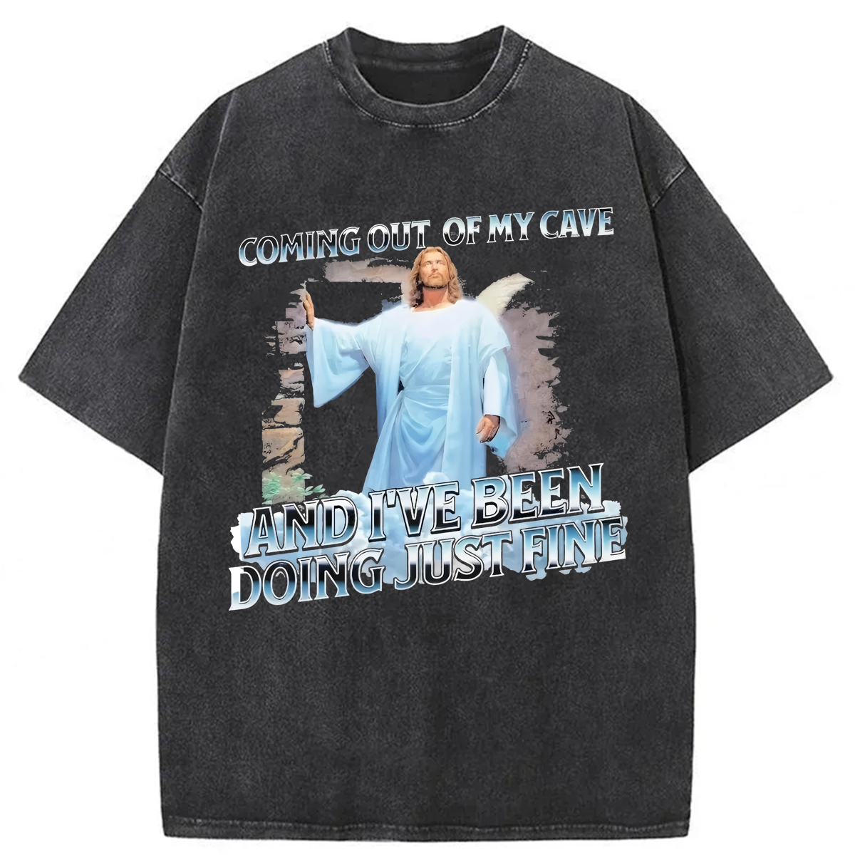 Tokyoviva Jesus Coming Out Of My Cave Washed T-shirt