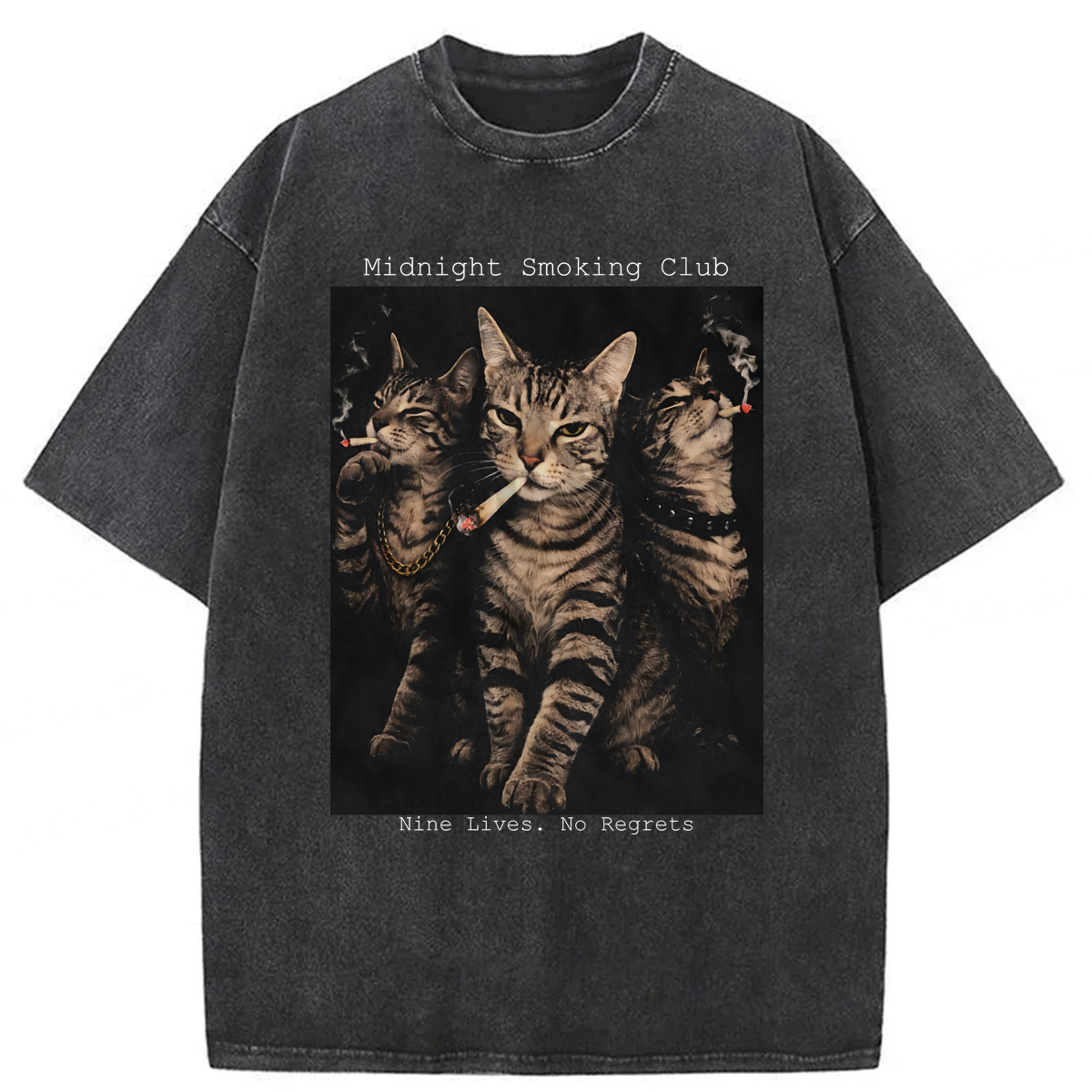 Tokyoviva Vintage Smoking Cats Washed T-shirt