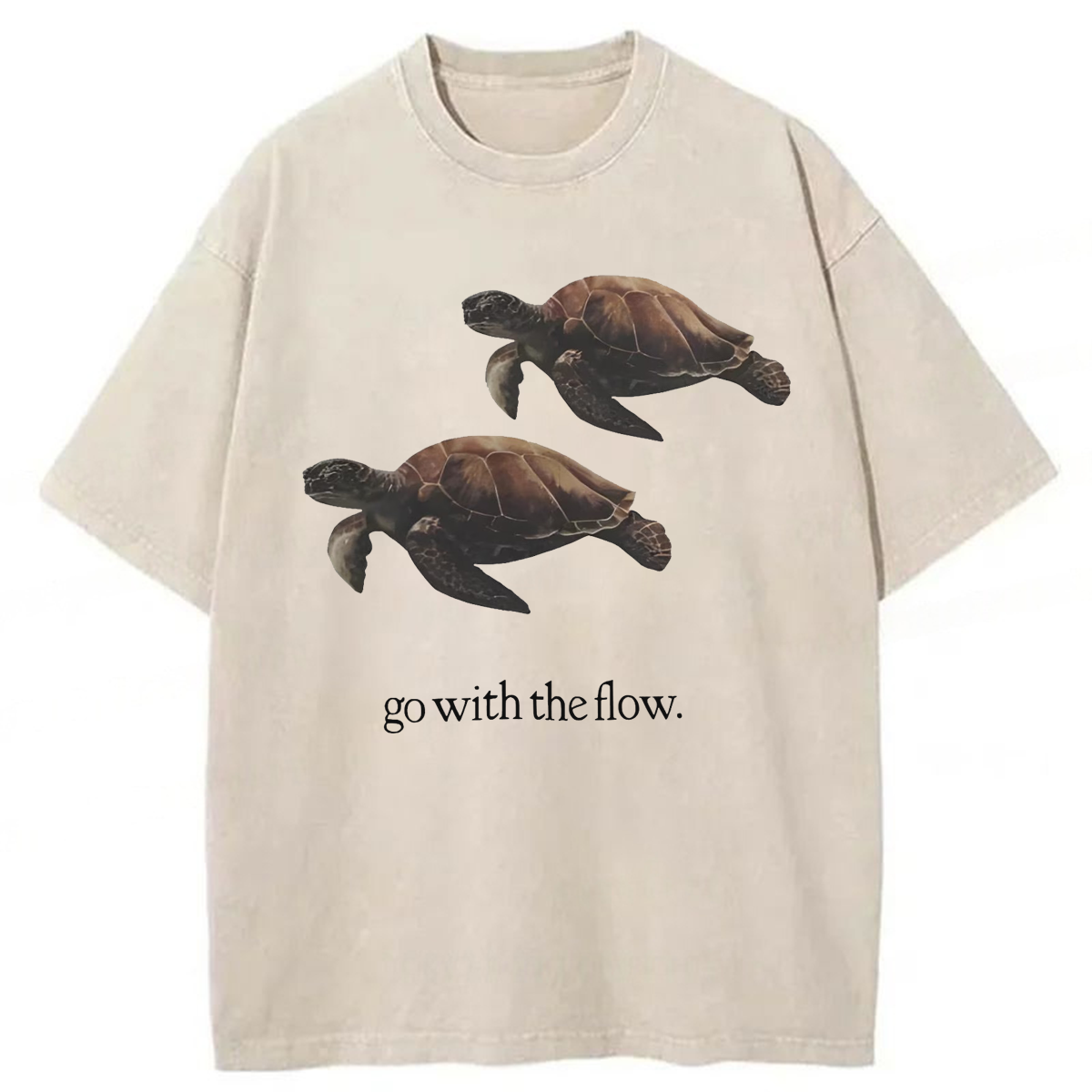 Tokyoviva Turtle Go With The Flow Washed T-shirt