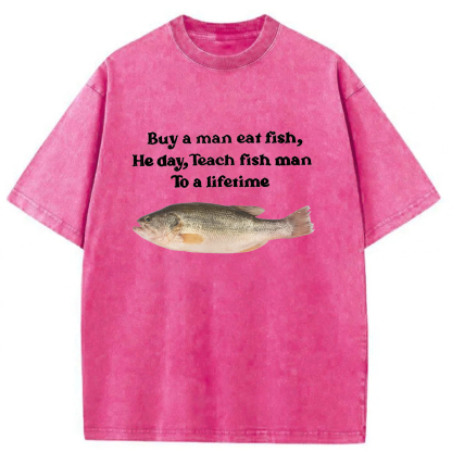 Tokyoviva Fun Fish Memes Washed T-shirt