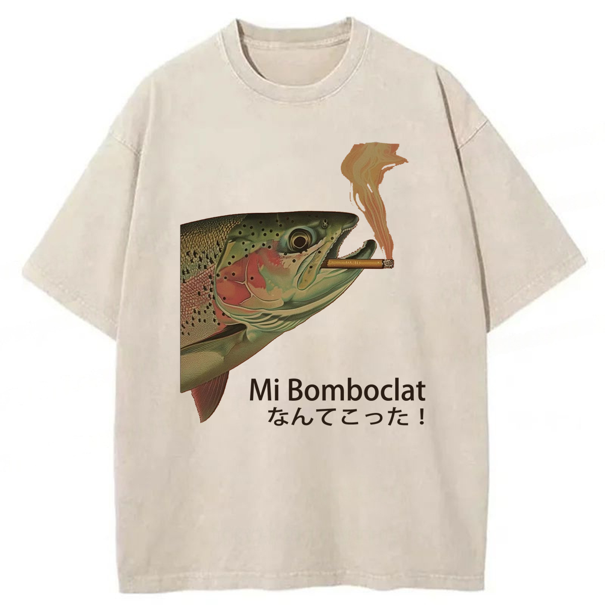 Tokyoviva Trout Smoking a Cigarette Washed T-shirt