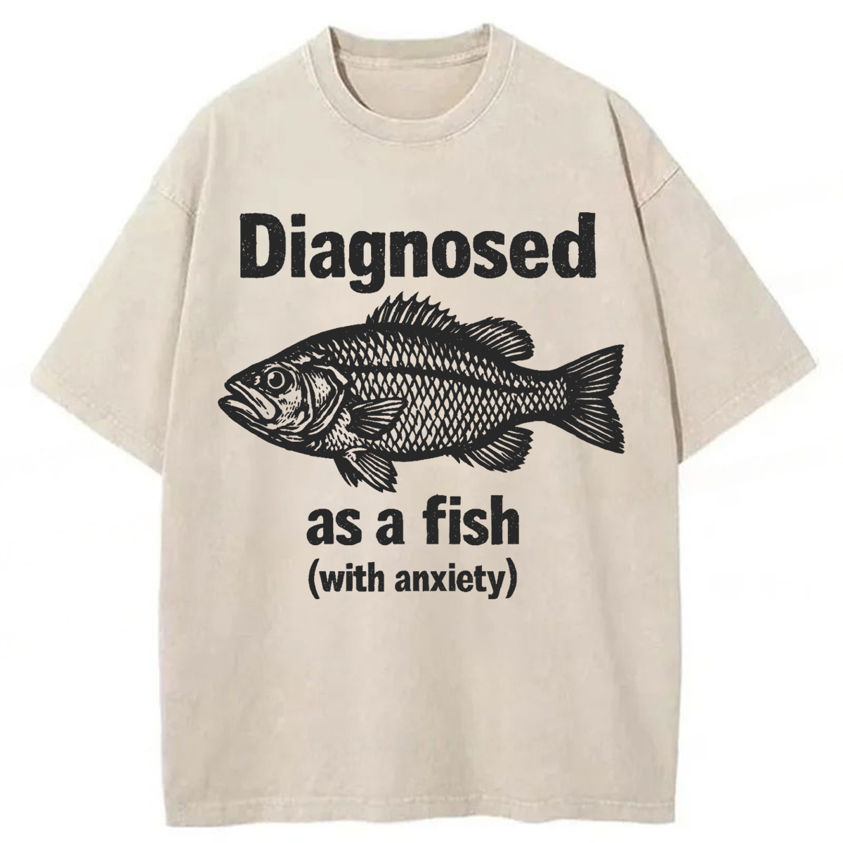 Tokyoviva Diagnosed As A Fish With Anxiety Washed T-shirt