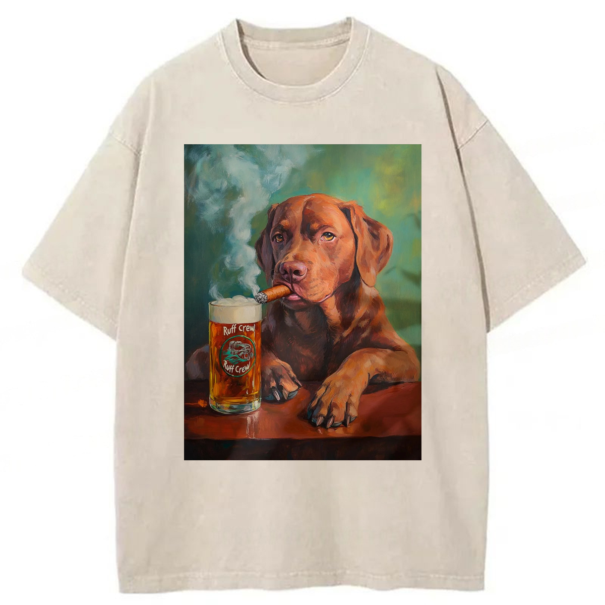 Tokyoviva Funny Dog Beer Washed T-shirt