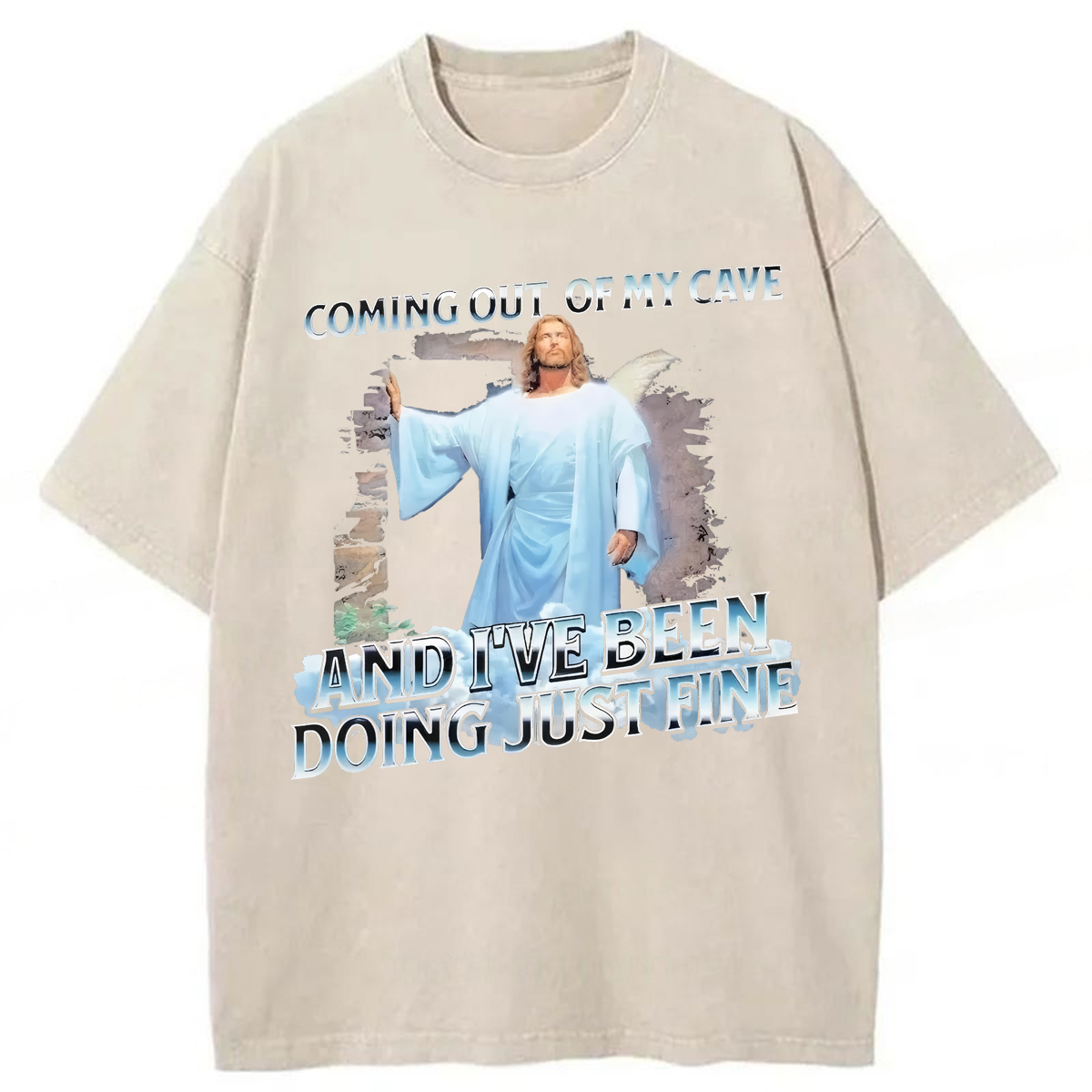 Tokyoviva Jesus Coming Out Of My Cave Washed T-shirt