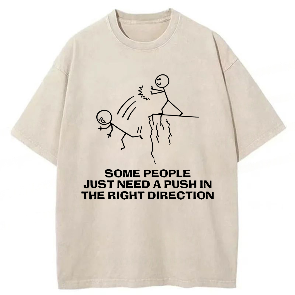 Tokyoviva Some People Just Need A Push Washed T-shirt