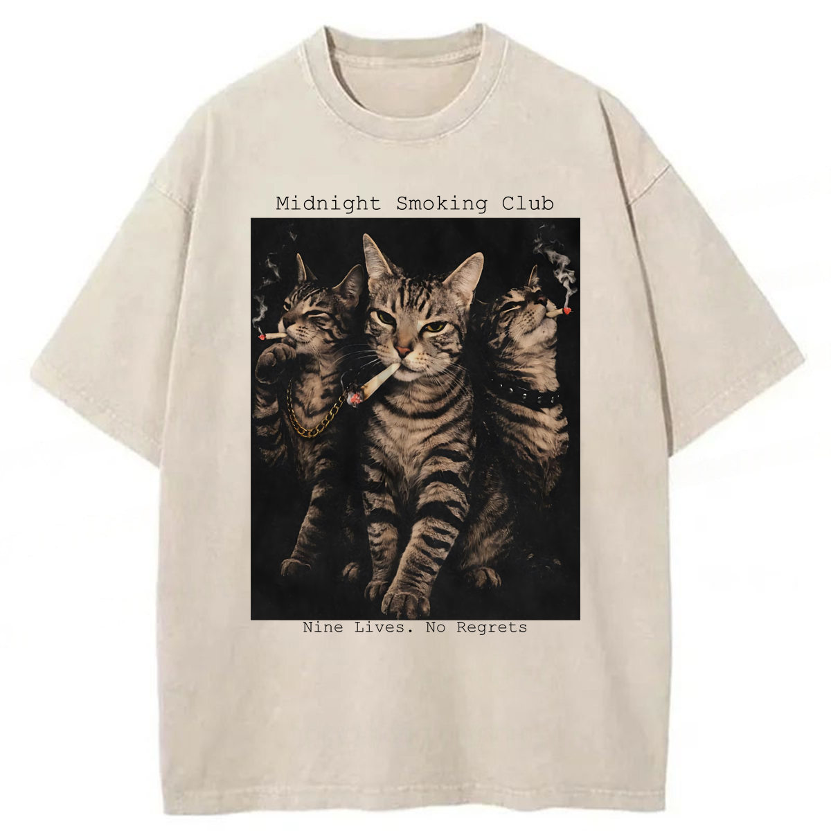 Tokyoviva Vintage Smoking Cats Washed T-shirt