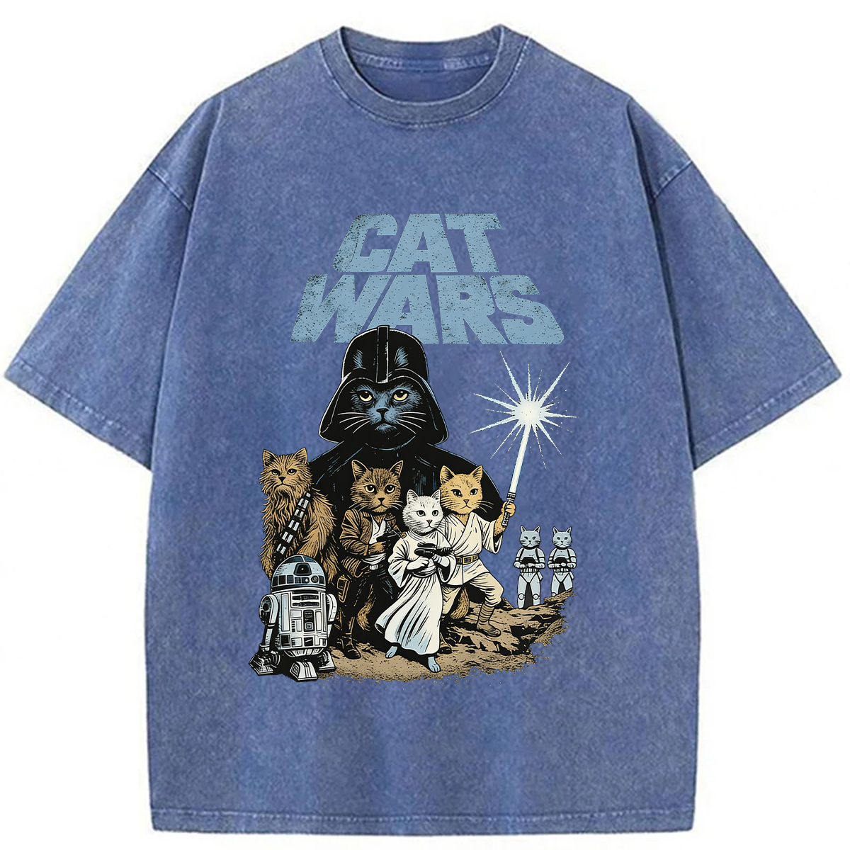 Tokyoviva Planet Cat War Washed T-shirt