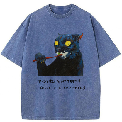 Tokyoviva The Pretender Cat Washed T-shirt