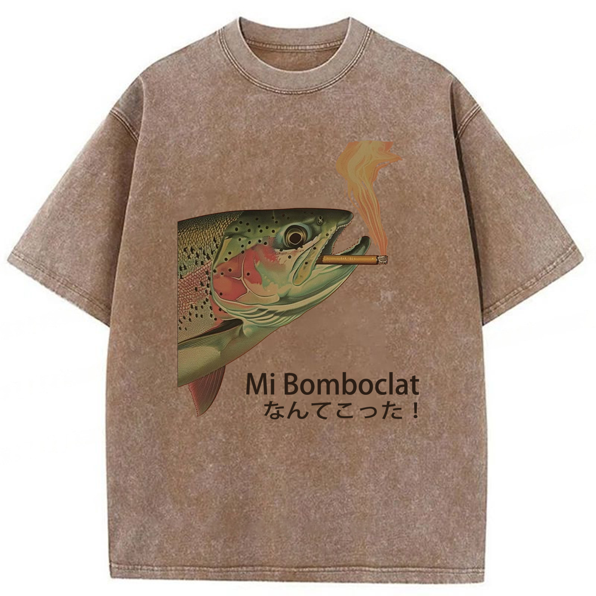 Tokyoviva Trout Smoking a Cigarette Washed T-shirt