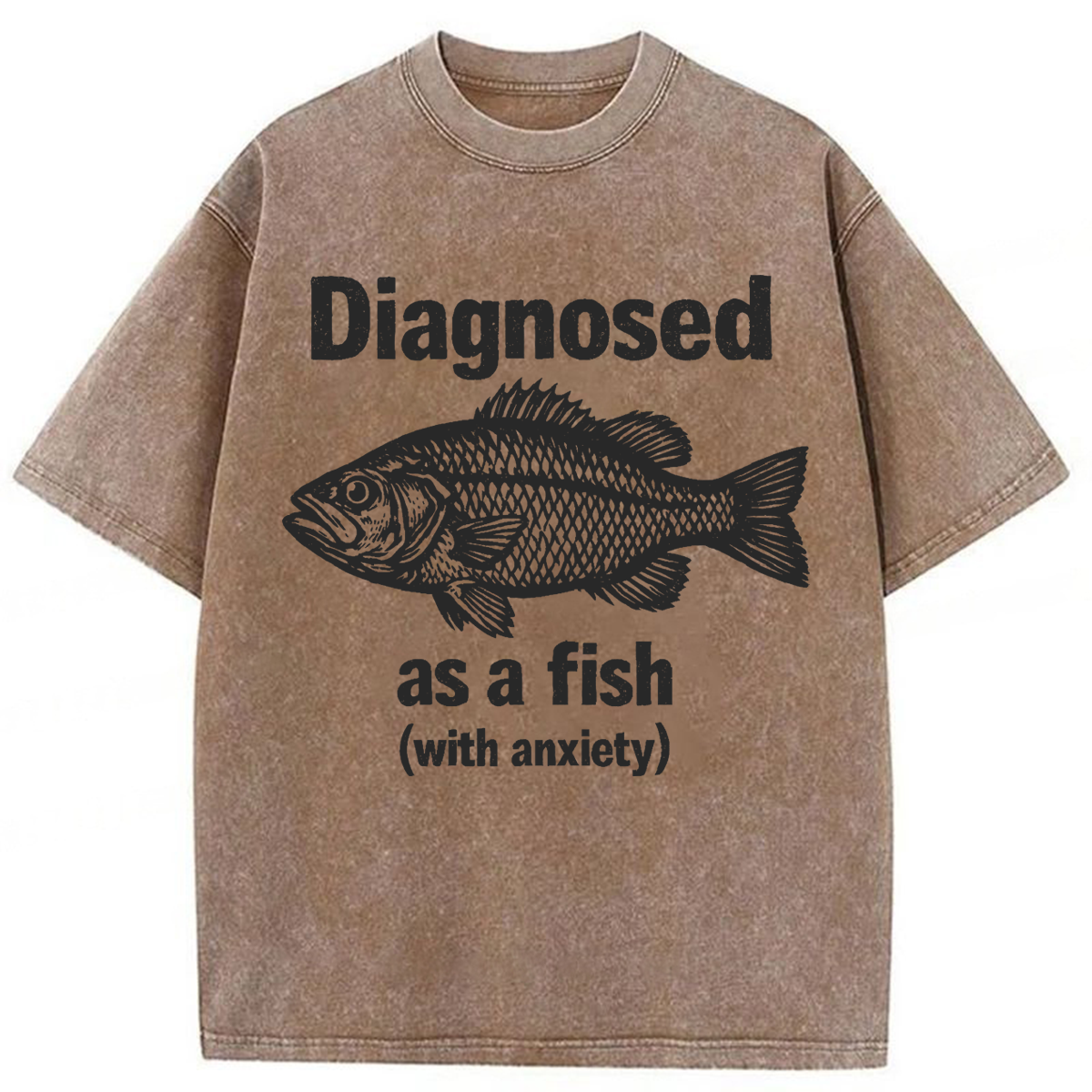 Tokyoviva Diagnosed As A Fish With Anxiety Washed T-shirt
