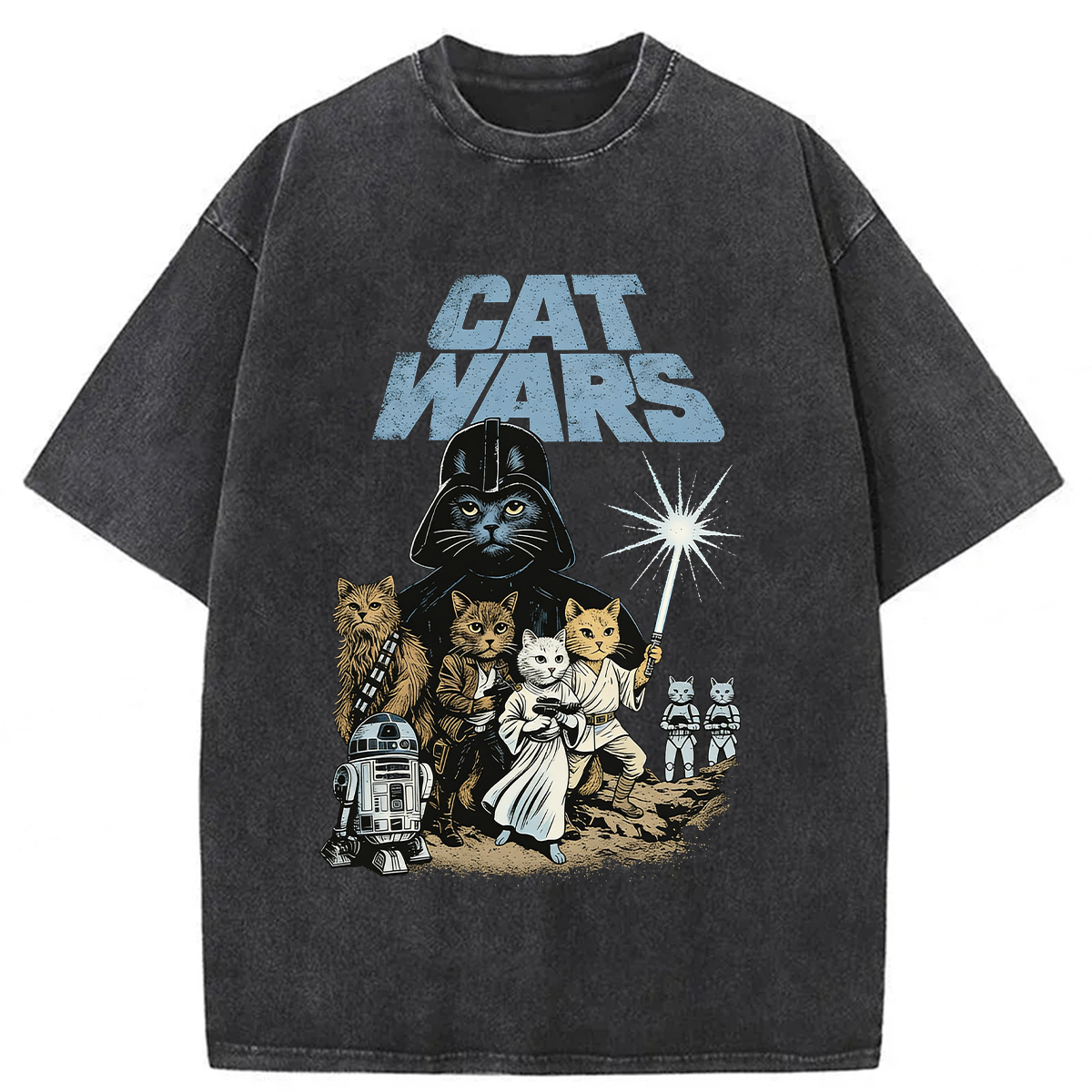 Tokyoviva Planet Cat War Washed T-shirt