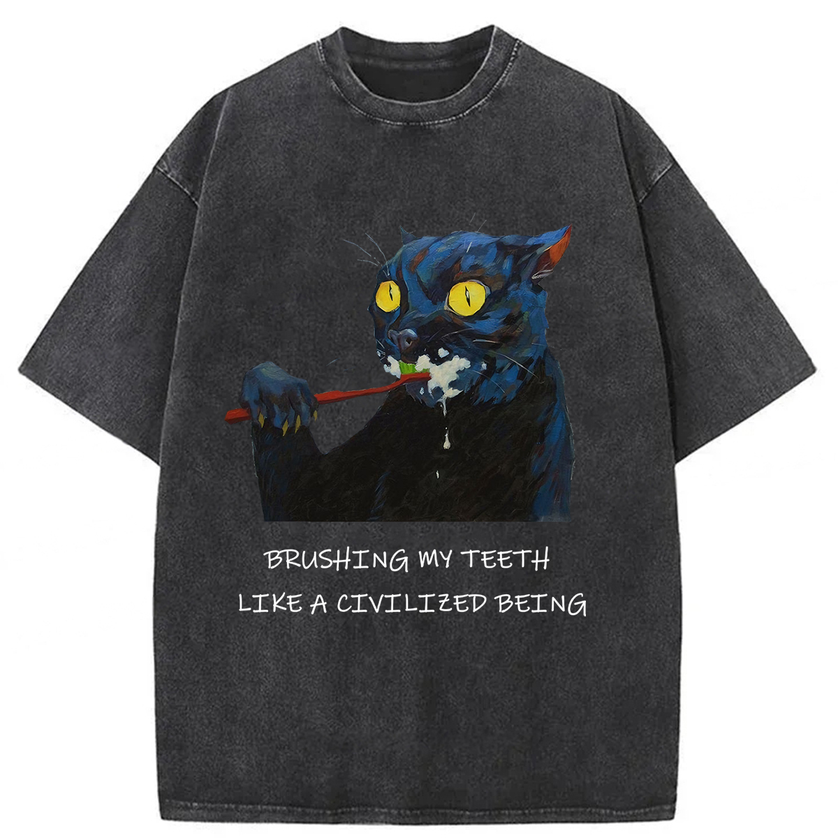 Tokyoviva The Pretender Cat Washed T-shirt
