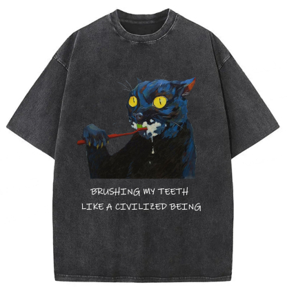 Tokyoviva The Pretender Cat Washed T-shirt